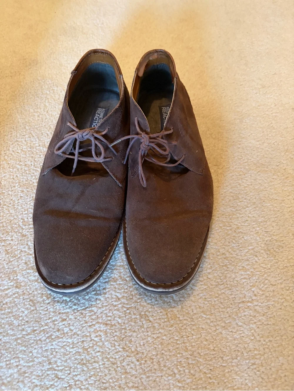 Kenneth Cole Brown Suede Chukka Boots with Lace-Up Front
